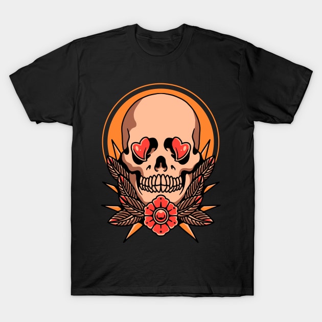 love skull tattoo T-Shirt by donipacoceng